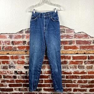 Vintage Levis Jeans Size 24x29 Medium Wash High Rise White Tab Leather Patch 90s